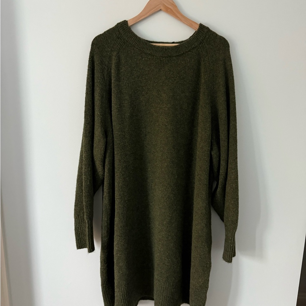 ASOS River Island Plus cozy sweater dress
in khaki